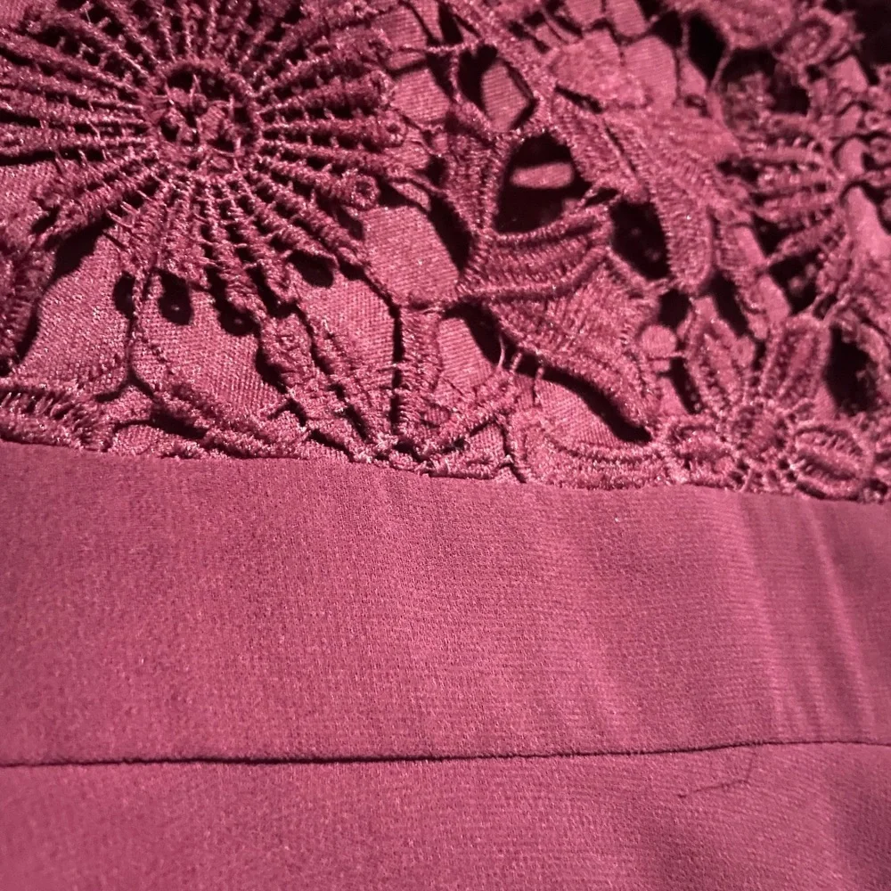 Burgundy Halter Lace Maxi Dress - Picture 7 of 7